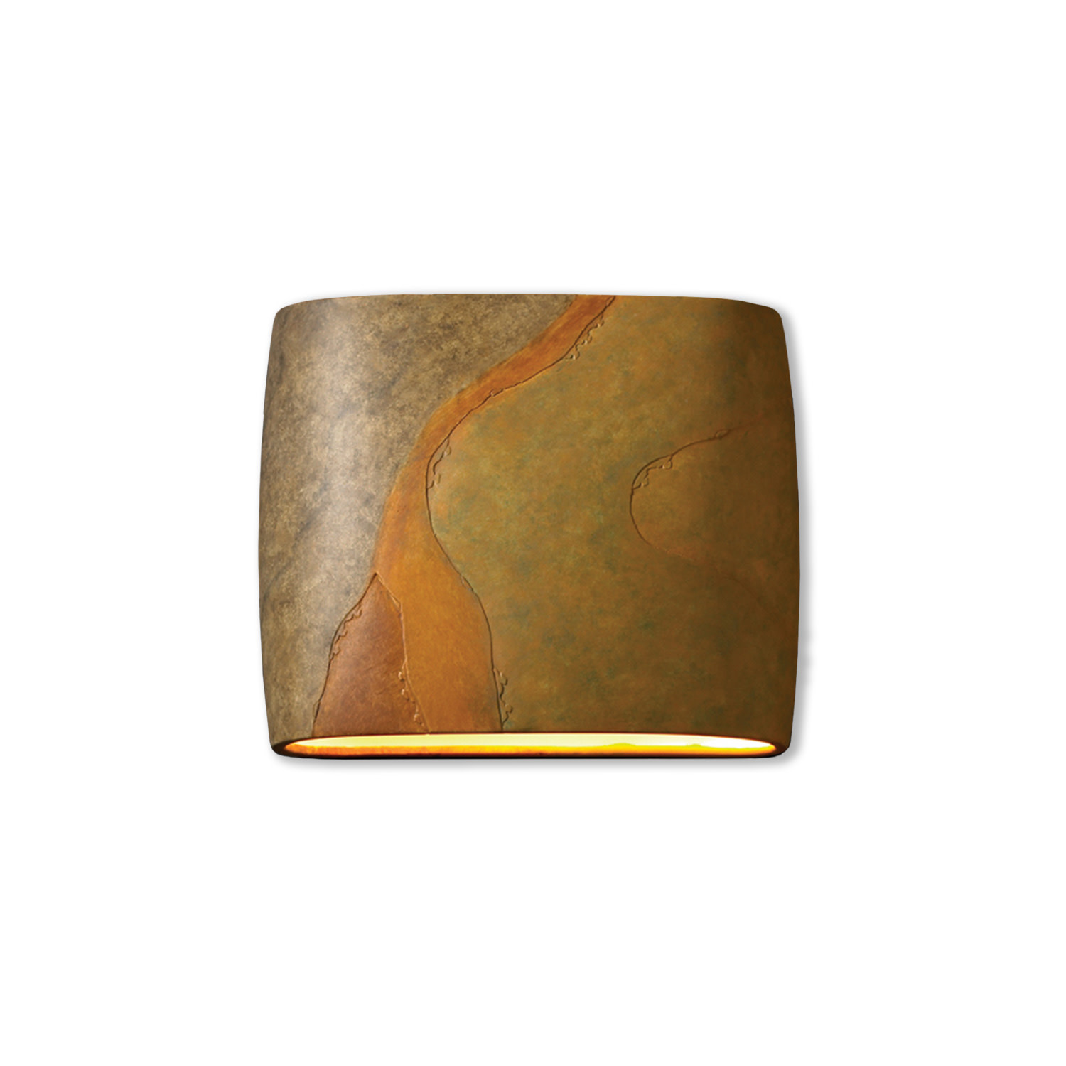 Photos - Floodlight / Street Light Harvest Justice Design Group CER-8850W Ambiance Collection 2 Light 10" Tall Outdoor Wall Sconce with 12" Width  Yellow Slate 