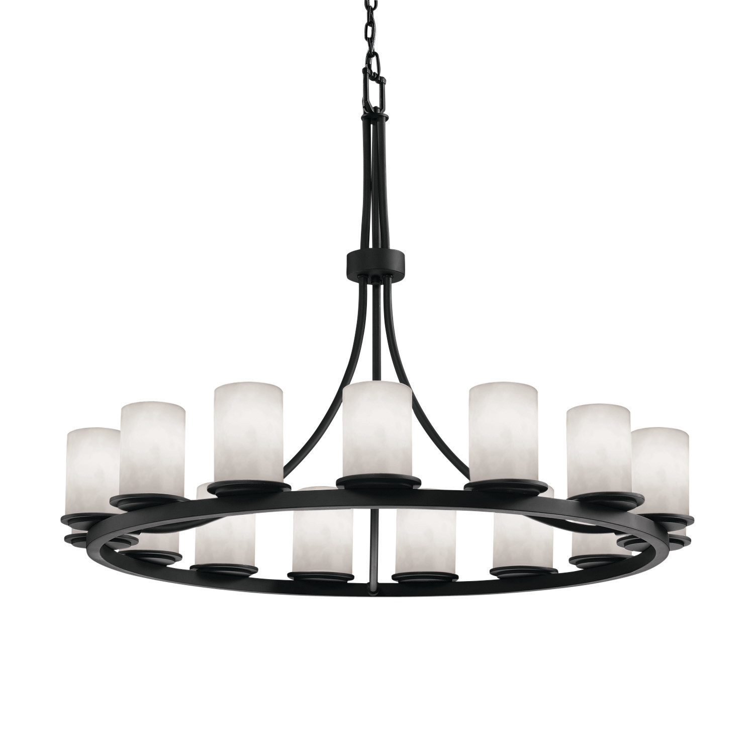 Photos - Chandelier / Lamp Dakota Justice Design Group CLD-8716  21 Light Ring Chandelier from the Clouds Collection Matte Black Indoor Lighting Chandel 