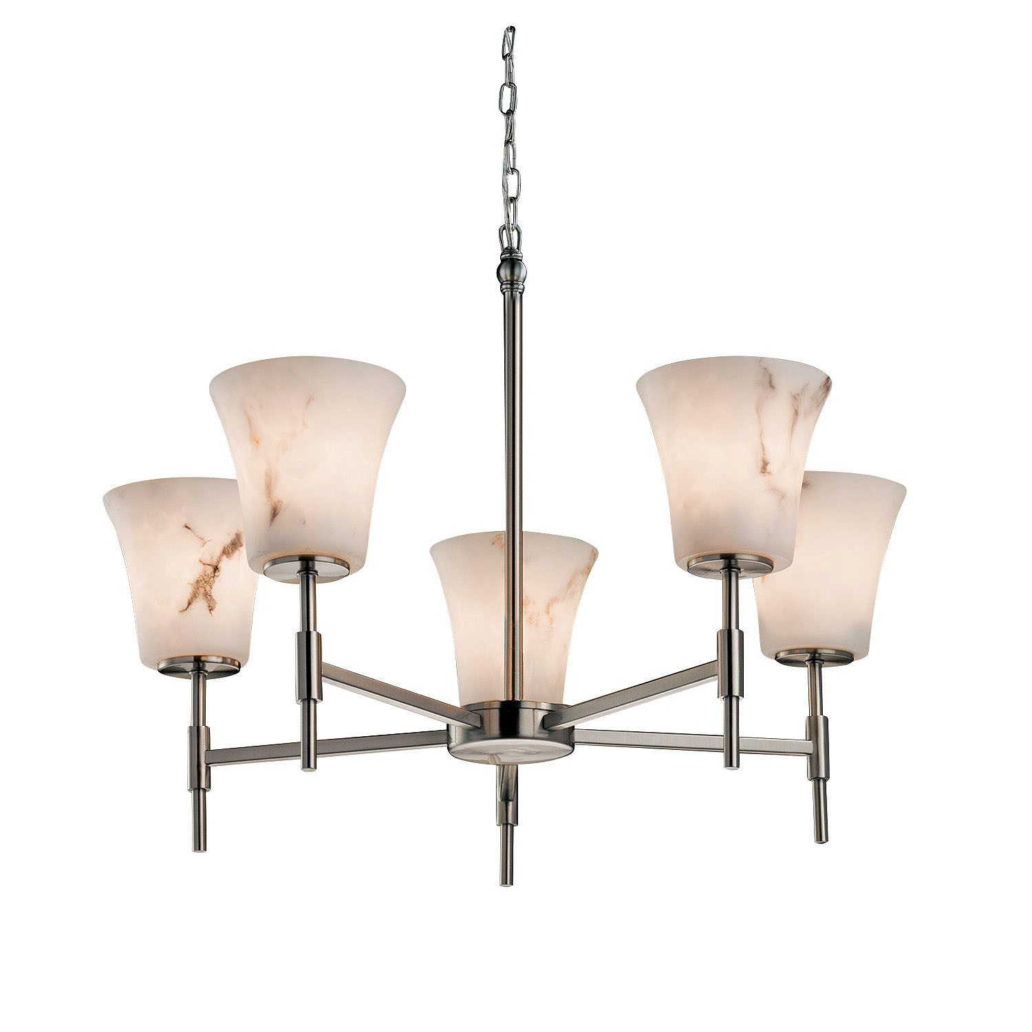 Photos - Chandelier / Lamp Union Justice Design Group FAL-8410-20 LumenAria 26"  5 Light Shaded Chandelier Brushed Nickel Indoor Lighting Chandeliers FA 