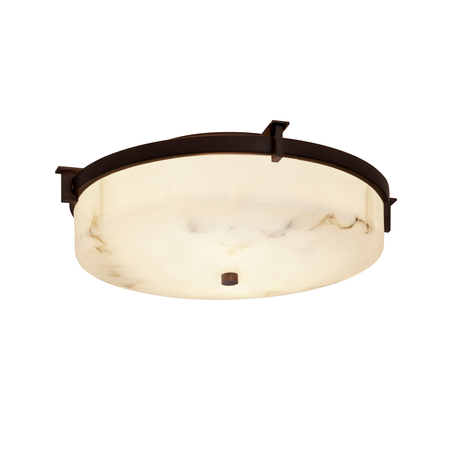 Photos - Floodlight / Street Light ERA Justice Design Group FAL-8985  2 Light 16" Wide Flush Mount Bowl Ceiling Fixture with Faux Alabaster Shade Dark Bronze In 