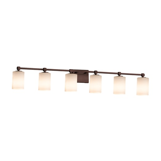 Photos - Chandelier / Lamp Tetra Justice Design Group FSN-8426-10-OPAL-LED6-4200  6 Light 48-1/2" Wide Integrated 3000K LED Bathroom Vanity Light Dark B 