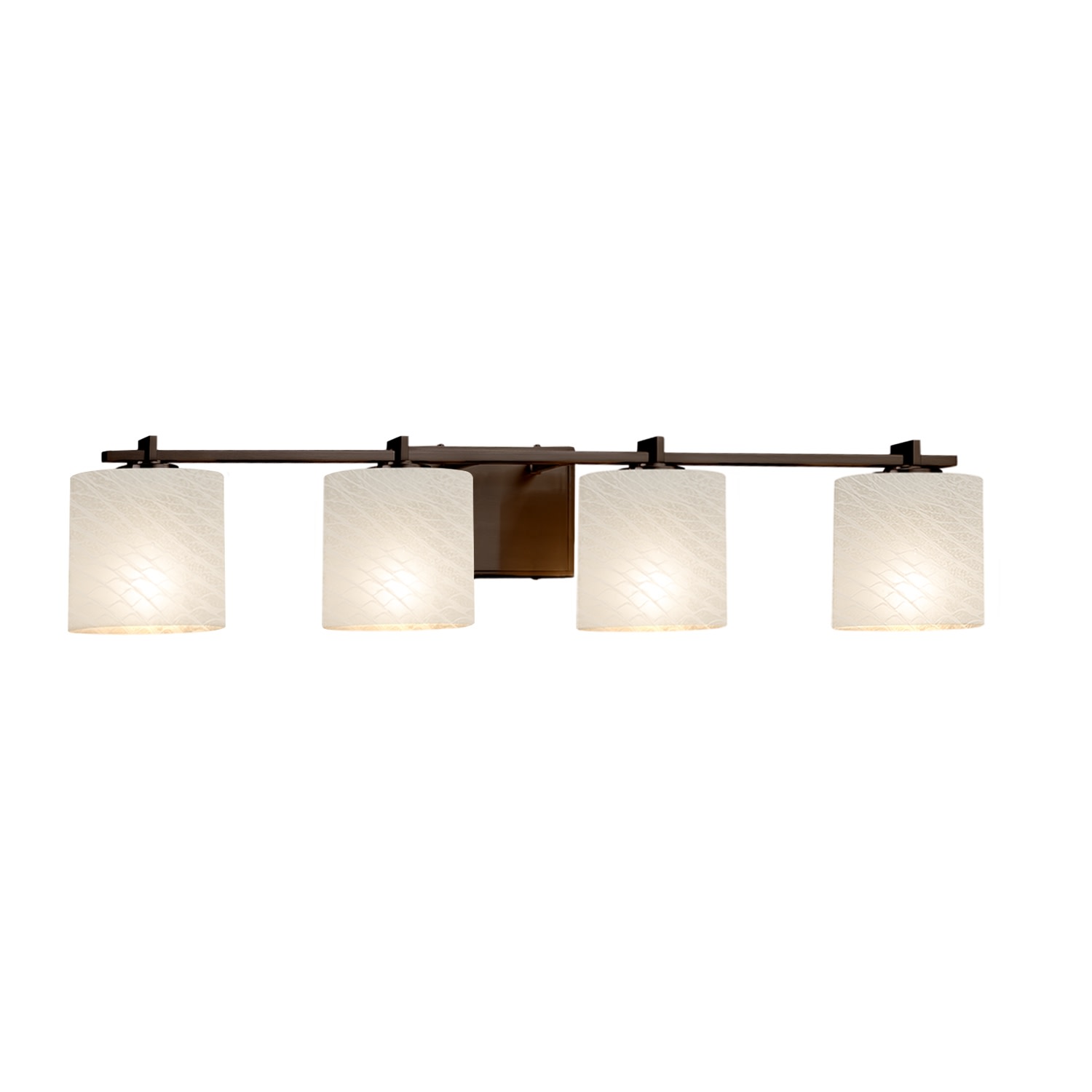 Photos - Chandelier / Lamp Fusion Justice Design Group FSN-8444-30-WEVE  4 Light 37" Wide Bathroom Vanity Light with Oval Weave Shades from the Era Seri 