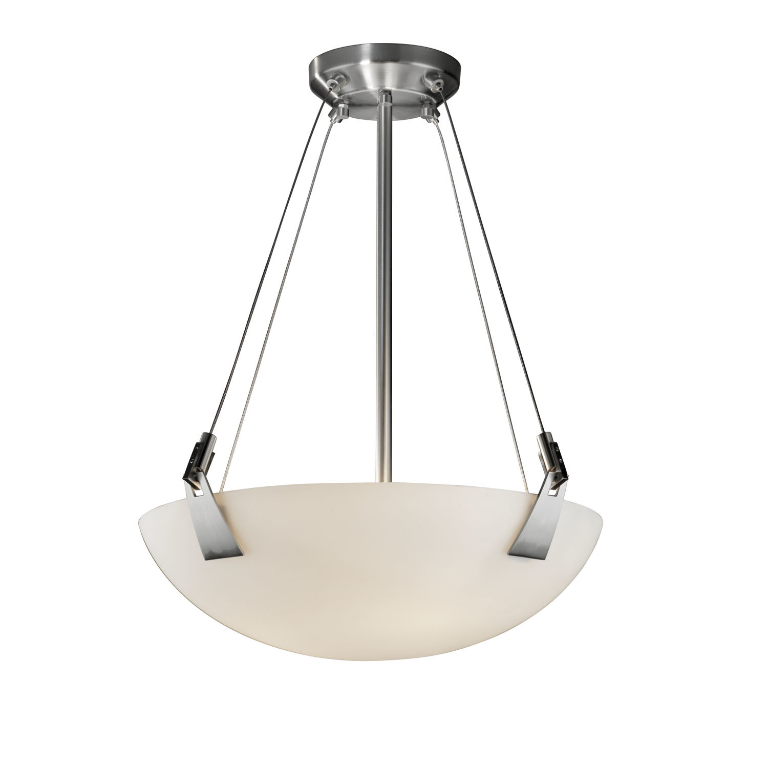 Photos - Chandelier / Lamp Fusion Justice Design Group FSN-9641-35-OPAL  18" Round Bowl Pendant Brushed Nickel Indoor Lighting Pendants FSN-9641-35-OPAL 
