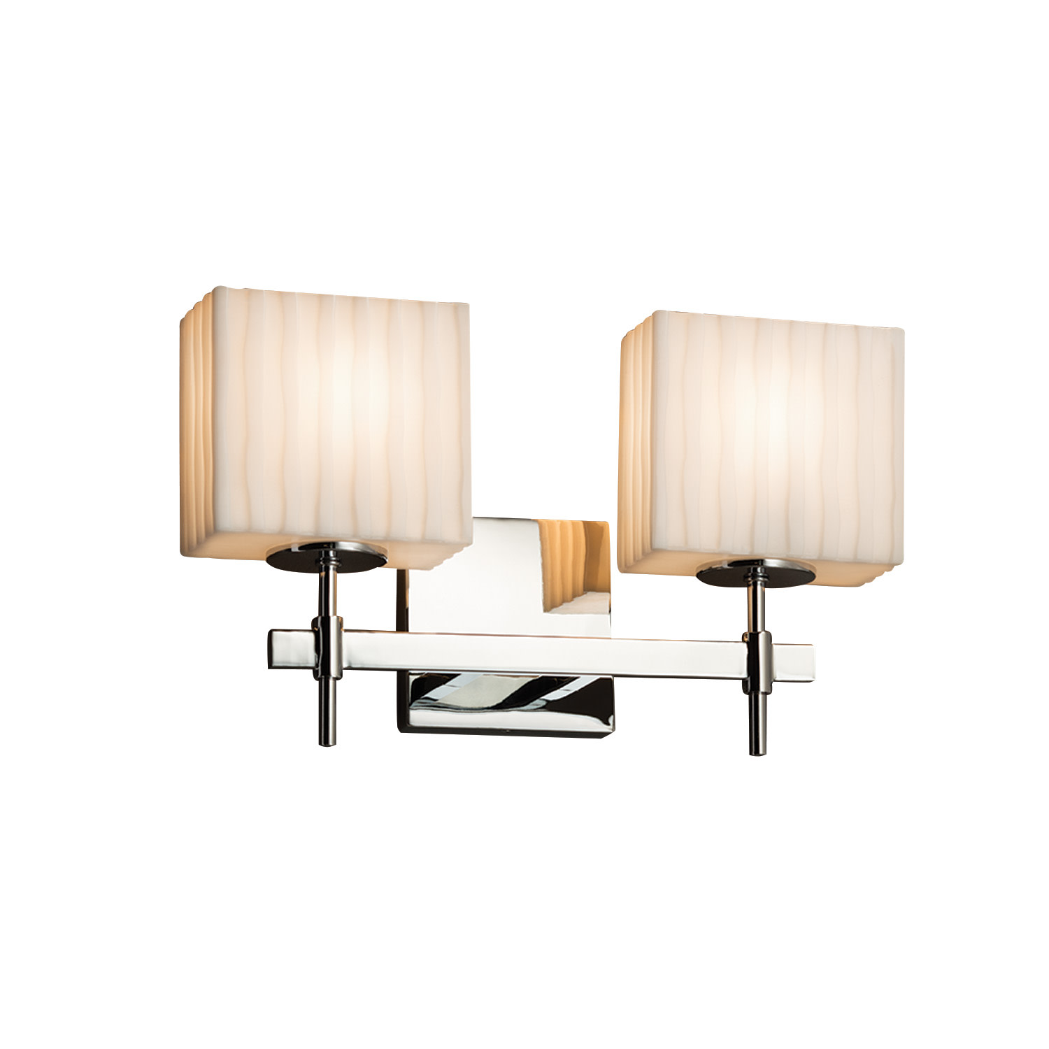Photos - Chandelier / Lamp Union Justice Design Group Polished Chrome Justice Design Group PNA-8412-55-WFAL Porcelina 14.5"  2 Light Bath Bar... Model P 