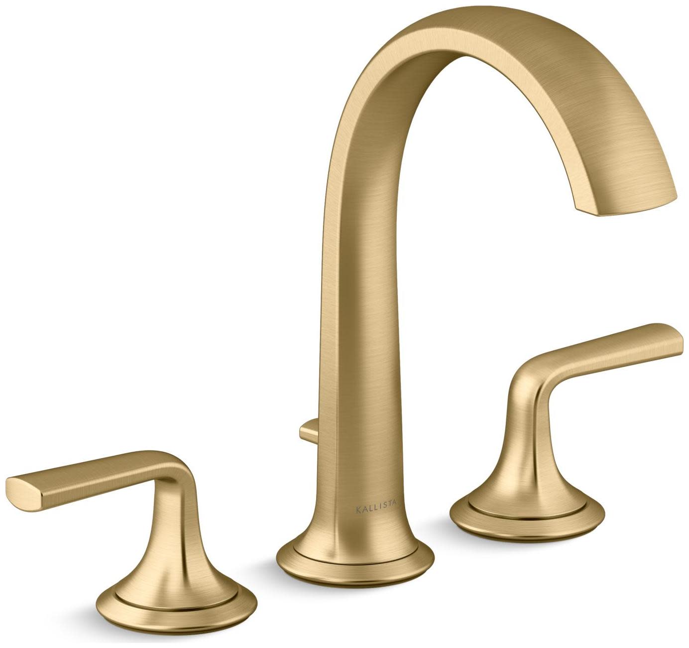 Photos - Tap A&D Kallista P25003-LV Script Widespread Bathroom Faucet with Diverter and Lever Handles Brushed French Gold Faucet Bathroom Sin 