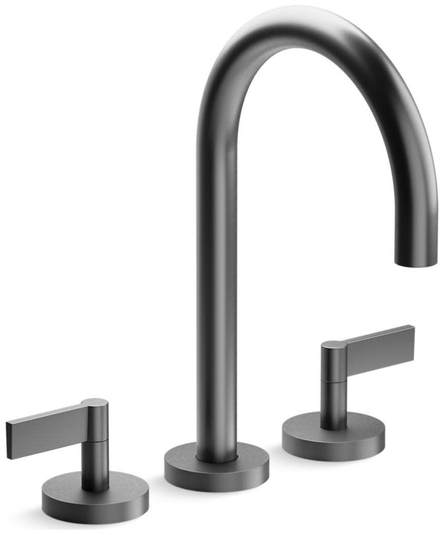 Photos - Tap Roman Kallista P25520-LV One Deck Mounted  Tub Filler Brushed Graphite Faucet  Tub Double Handle P25520-LV-BGP 