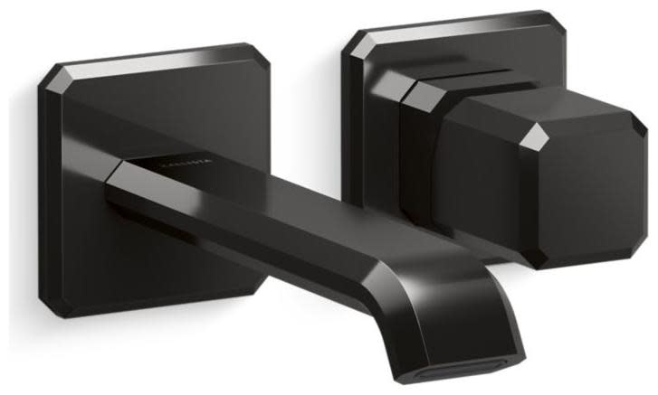 Photos - Tap Graphite Kallista P33166-00 Bezel 1.2 GPM Wall Mounted Widespread Bathroom Faucet Polished  Faucet Bathroom Sink Faucets Sing 