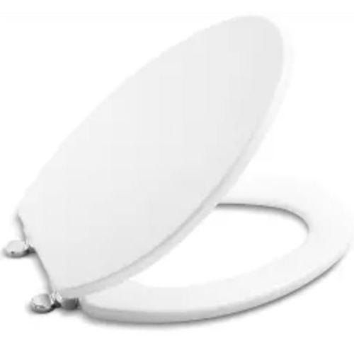 Photos - Toilet Seat A&D Kallista P70313 Plie Contemporary Molded Wood  with Slow Close Hinges Stucco White / Chrome Toilets and Bidets To 