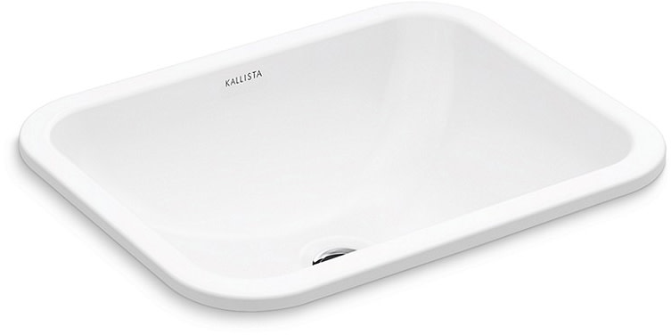 Photos - Bathroom Sink Kallista P74233-WO 19-3/16" Vitreous China Undermount  with Overflow Stucco White Sinks s Sinks On
