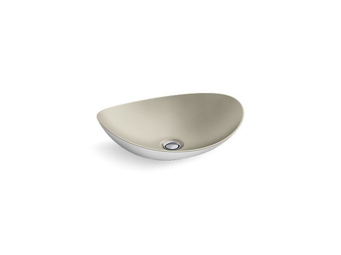 Photos - Bathroom Sink Bronze Gym Kallista P74108-WHT Myam 18-7/16" Oval Bronze Vessel  White Satin Bronze Sinks s Sinks Only P74108 
