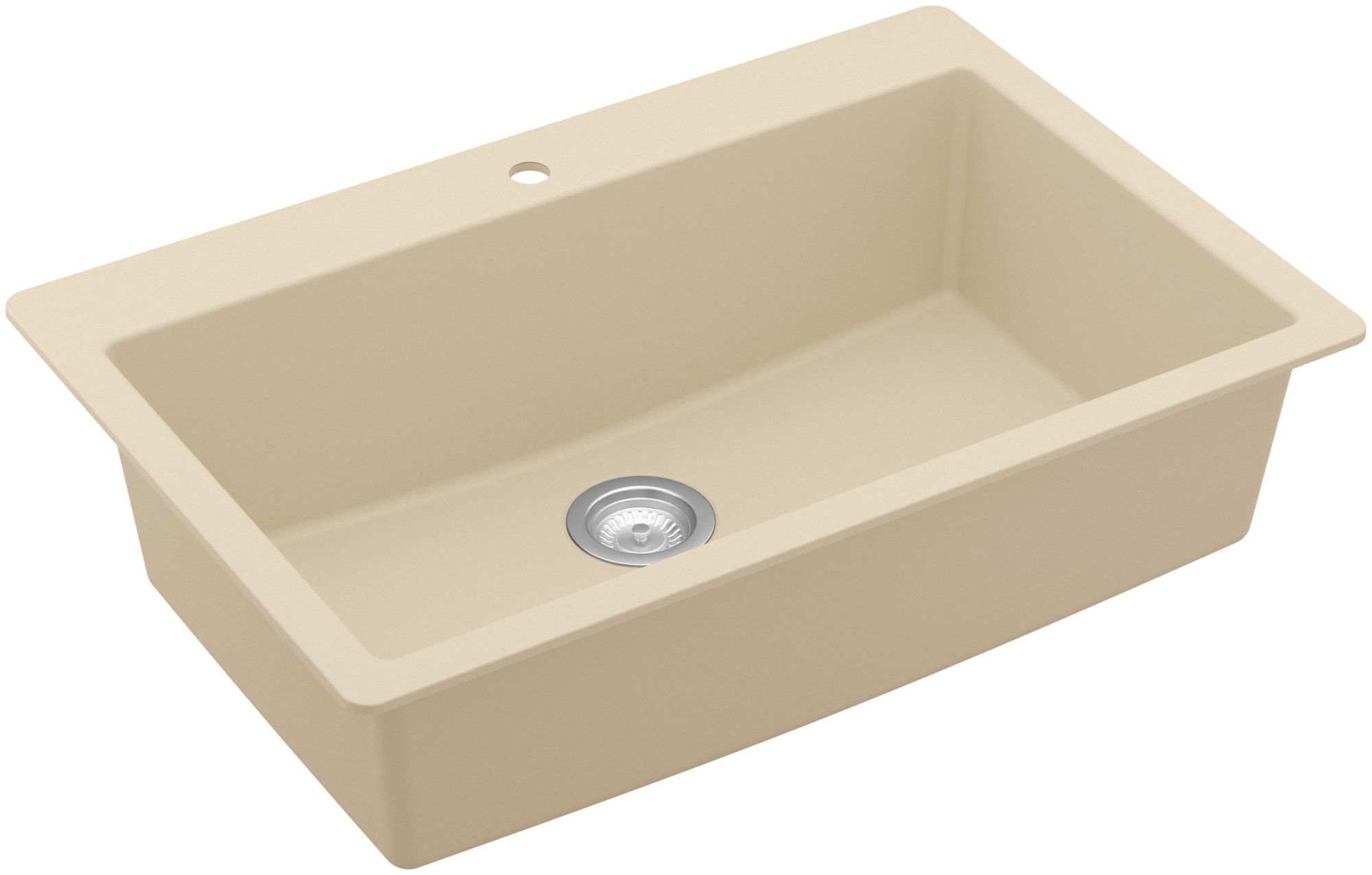Photos - Kitchen Sink QUARTZ Karran USA QT-812  QT 33" Drop In Single Basin  Composite  Bisque Sinks s QT-812-BI 