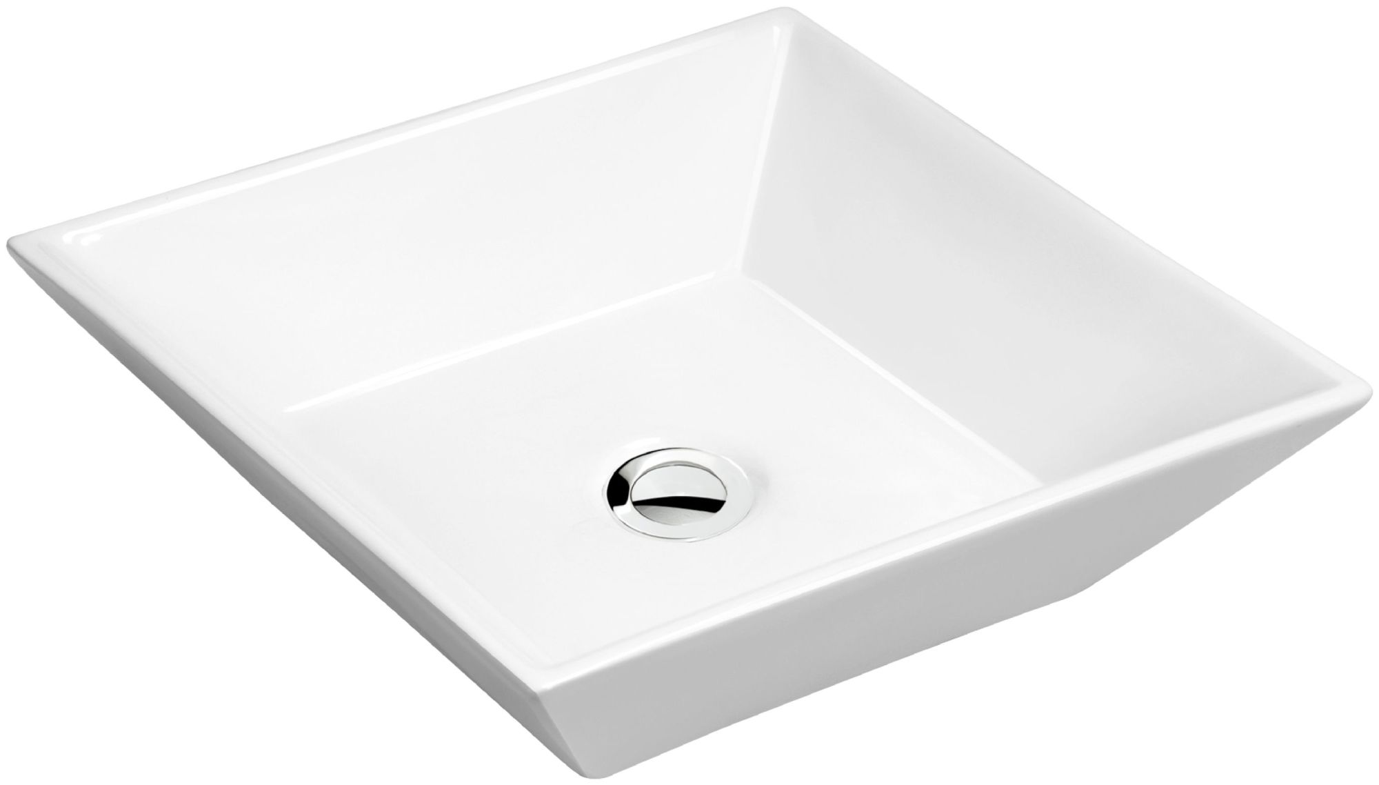 Photos - Bathroom Sink Valera Karran USA VC-603  16-1/4" Square Vitreous China Vessel  White Sinks s Sinks Only VC-603-WH 