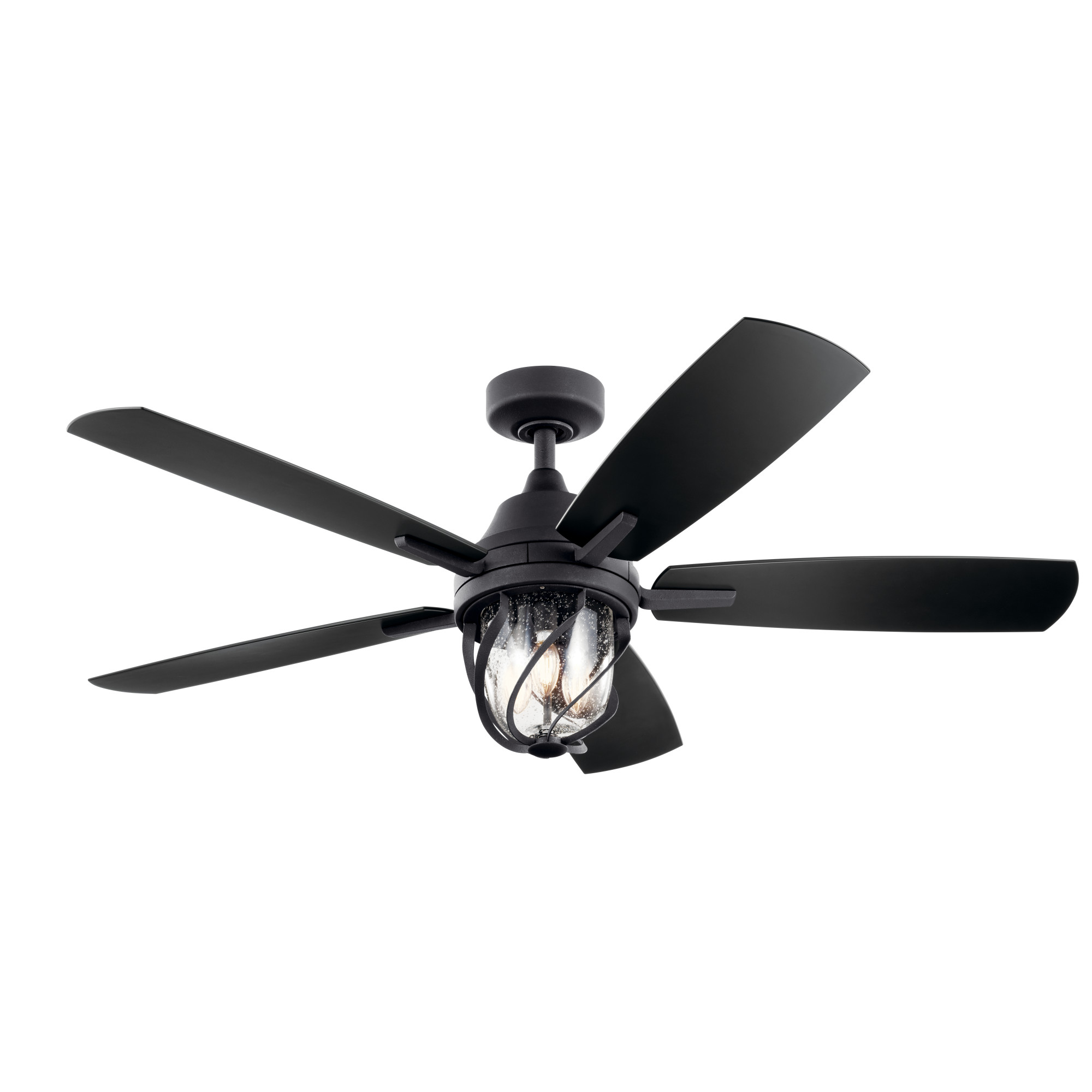 Photos - Fan Kichler 310073 Lydra 52" 5 Blade Indoor / Outdoor LED Ceiling  with Wall Control Distressed Black s Ceiling s Indoo 