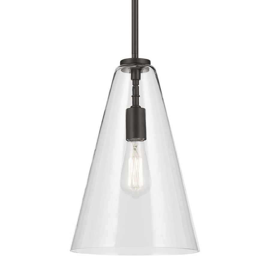 Photos - Chandelier / Lamp Kichler 42199 Everly 11" Wide Pendant Olde Bronze / Clear Indoor Lighting Pendants 42199OZ 