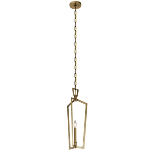 Kichler 43497 Abbotswell Single Light 10" Wide Taper Candle Mini Pendant Natural Brass Indoor Lighting Pendants