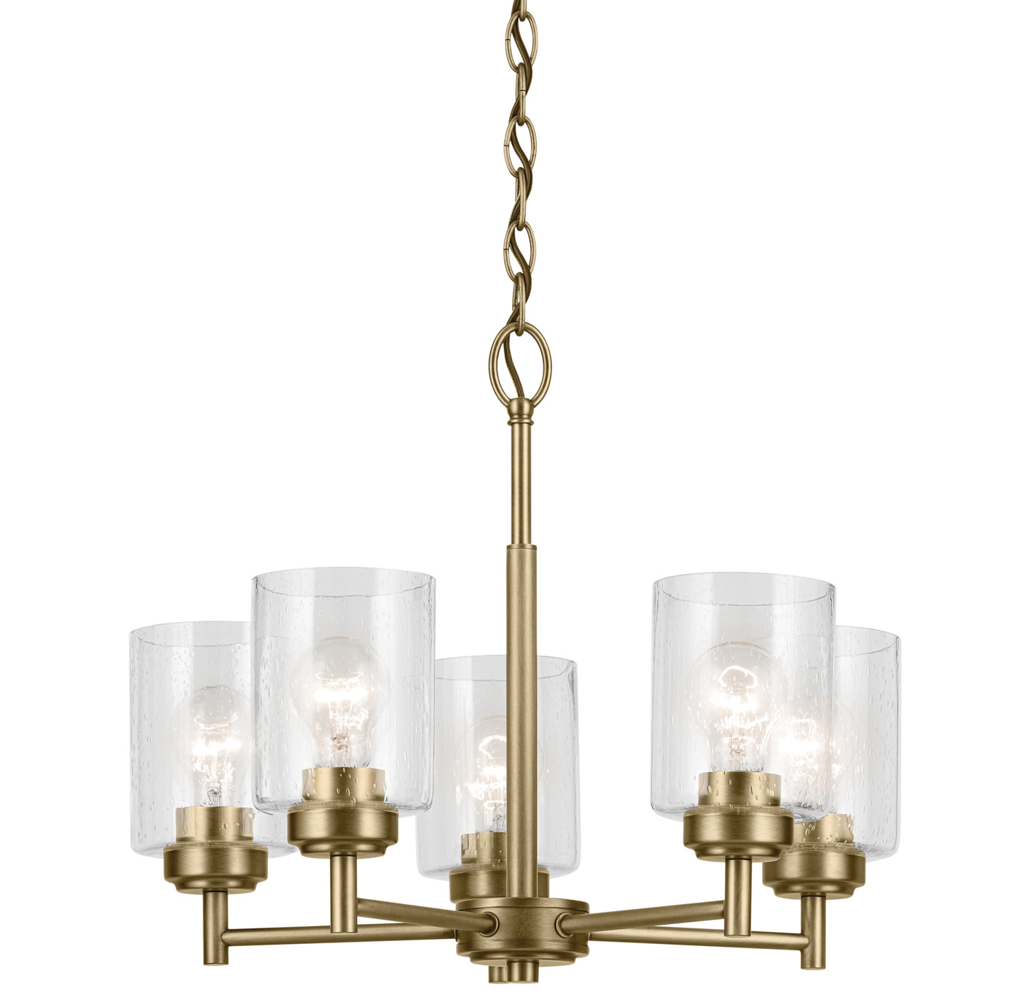 Photos - Chandelier / Lamp Kichler 44030 Winslow 5 Light 20" Wide Chandelier Natural Brass Indoor Lighting Chandeliers 44030NBR 