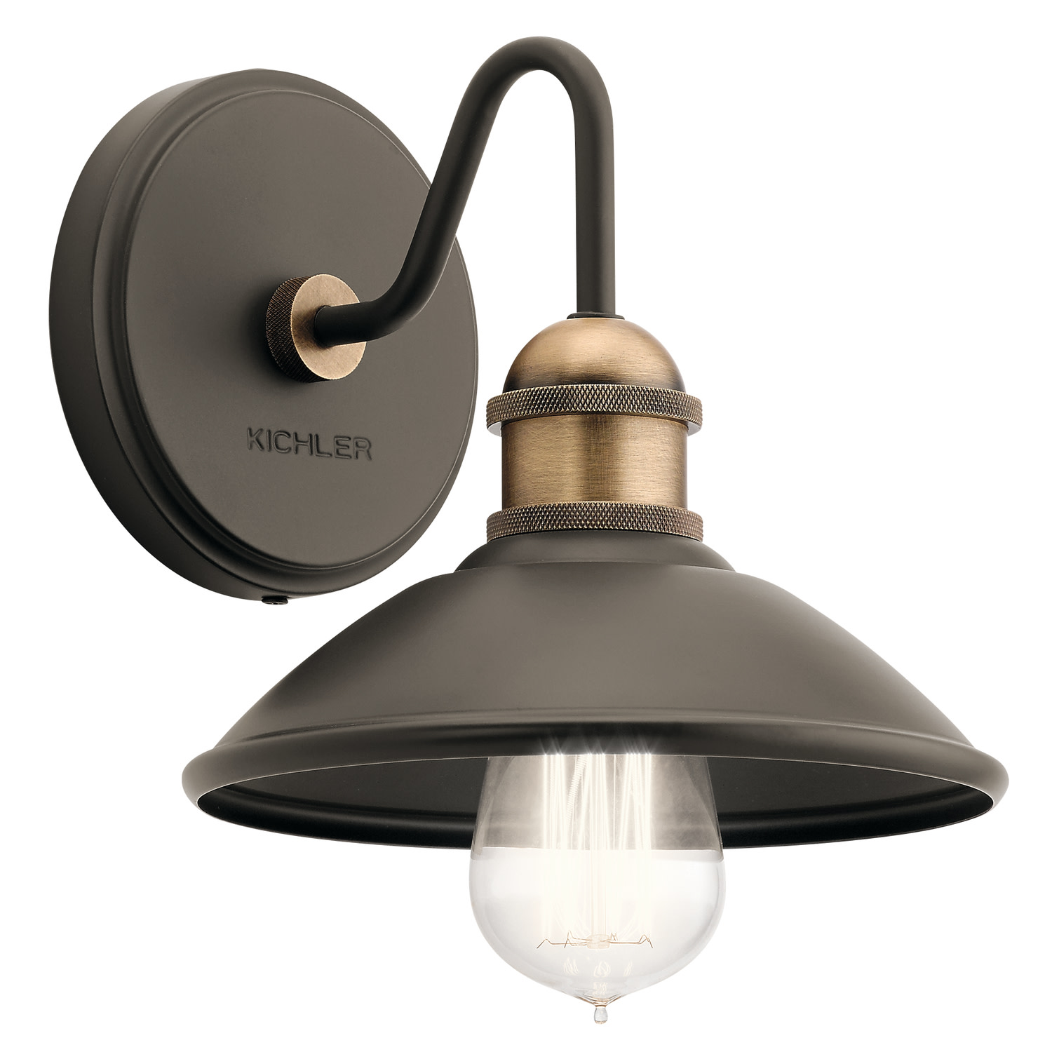 Photos - Chandelier / Lamp Kichler 45943 Clyde 8" Tall Bathroom Sconce Olde Bronze Indoor Lighting Bathroom Fixtures Bathroom Sconce 45943OZ 