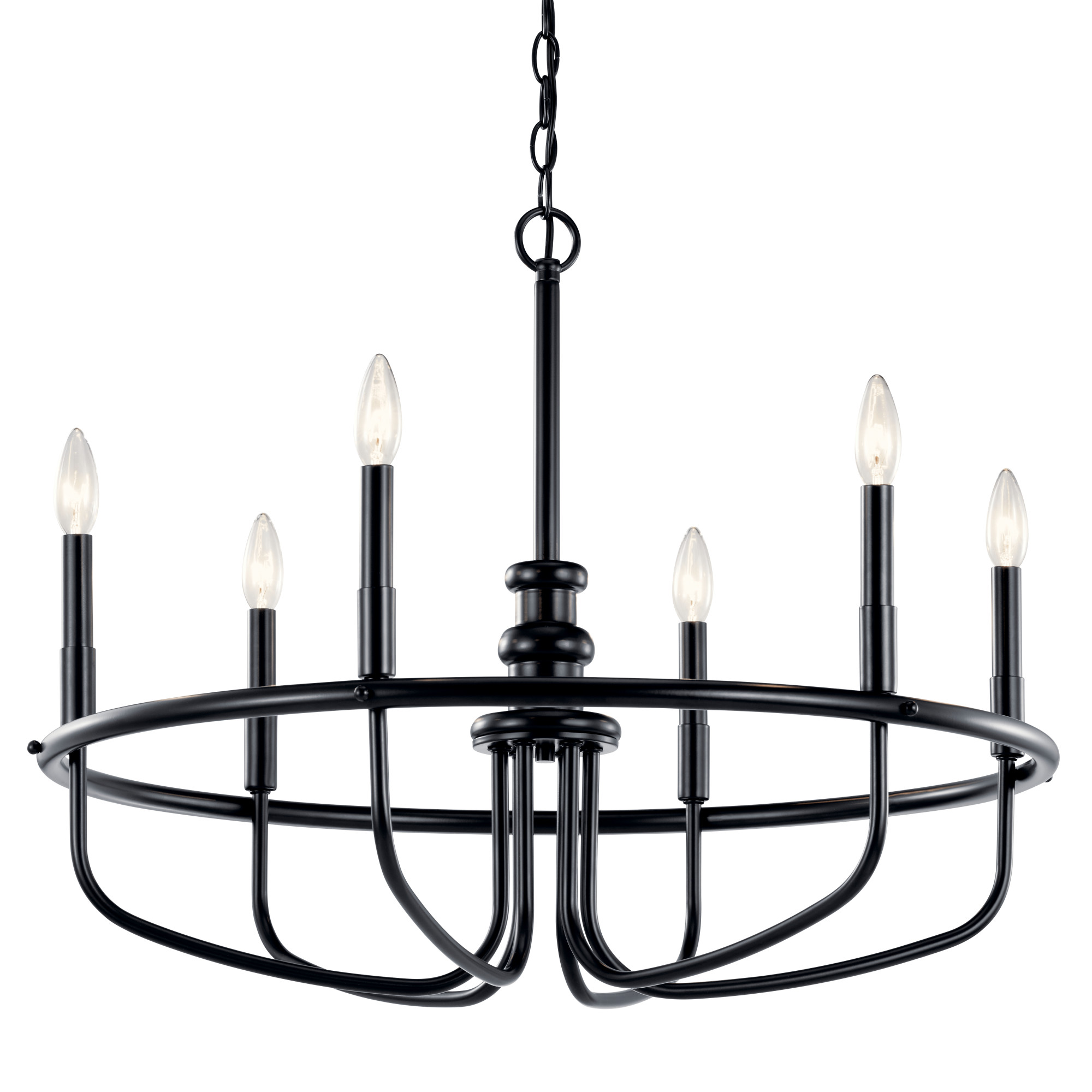 Photos - Chandelier / Lamp Kichler 52304 Capitol Hill 6 Light 29" Wide Taper Candle Style Chandelier Black Indoor Lighting Chandeliers 52304BK 