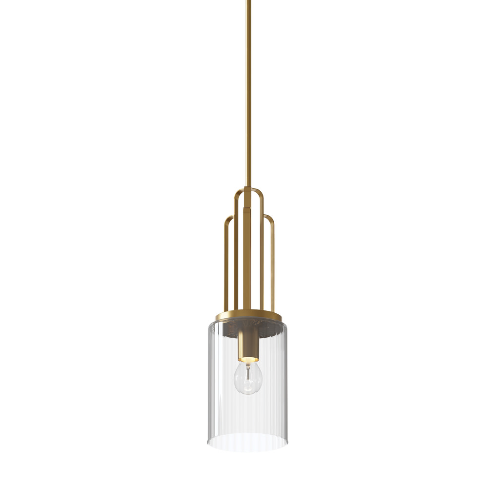 Photos - Chandelier / Lamp Kichler 52414 Kimrose 7" Wide Mini Pendant Brushed Natural Brass Indoor Lighting Pendants 52414BNB 