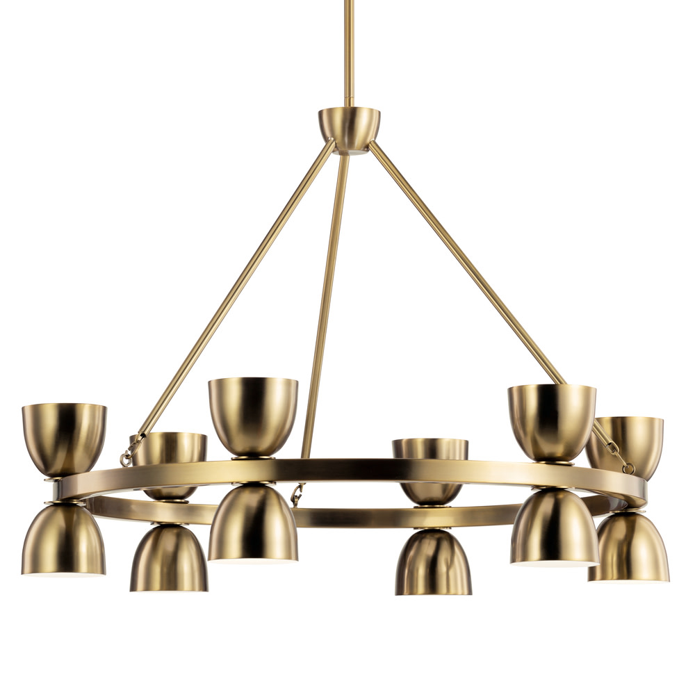 Photos - Chandelier / Lamp Kichler 52418LED Baland 12 Light 31" Wide LED Ring Chandelier Brushed Natural Brass Indoor Lighting Chandeliers 52418BNBLED 