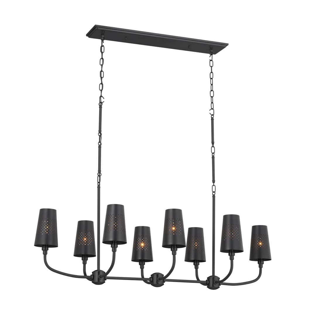 Photos - Chandelier / Lamp Kichler 52510 Adeena 8 Light 47" Wide Linear Chandelier Black Indoor Lighting Chandeliers 52510BK 