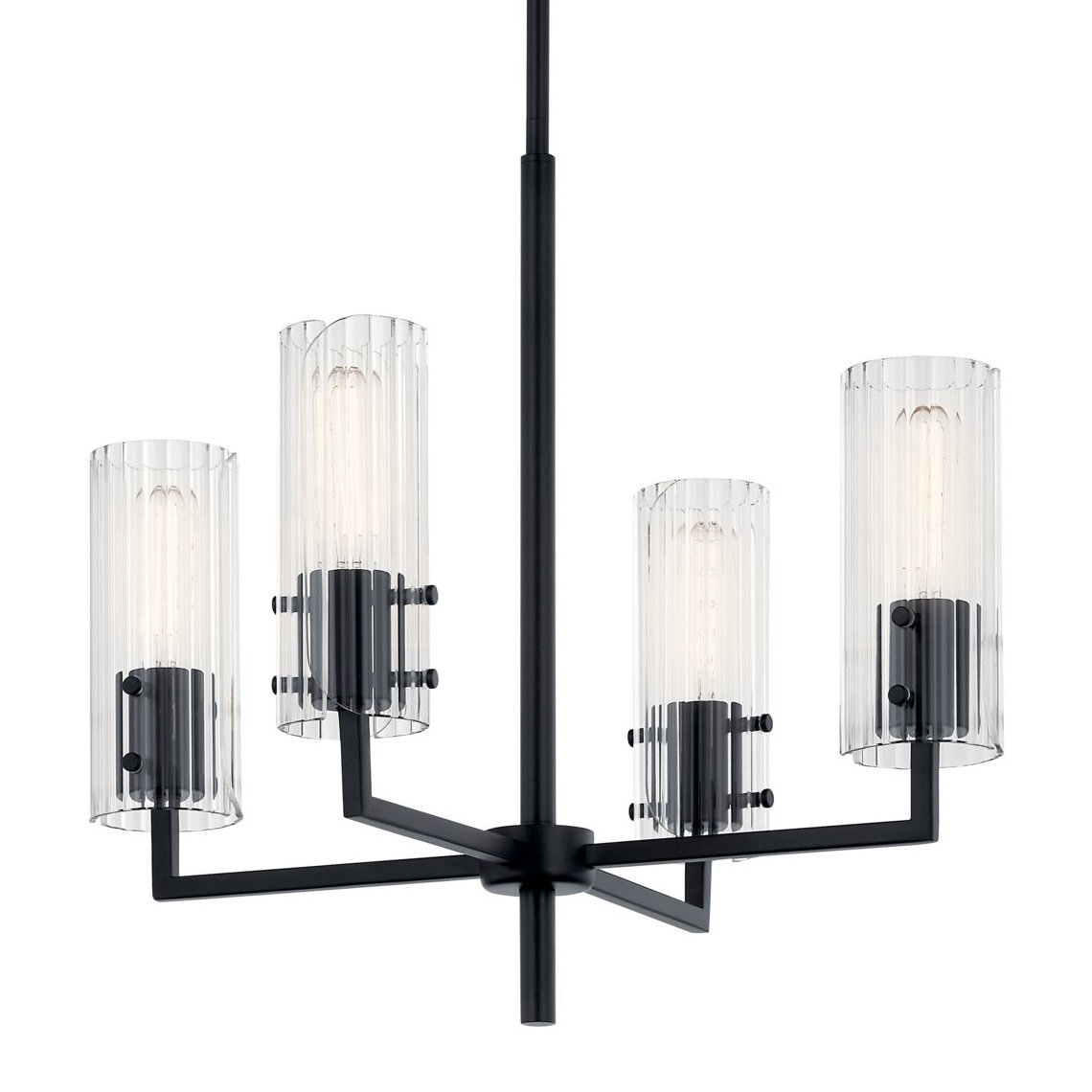Photos - Chandelier / Lamp Kichler 52678 Velestino 4 Light 21" Wide Chandelier Black Indoor Lighting Chandeliers 52678BK 