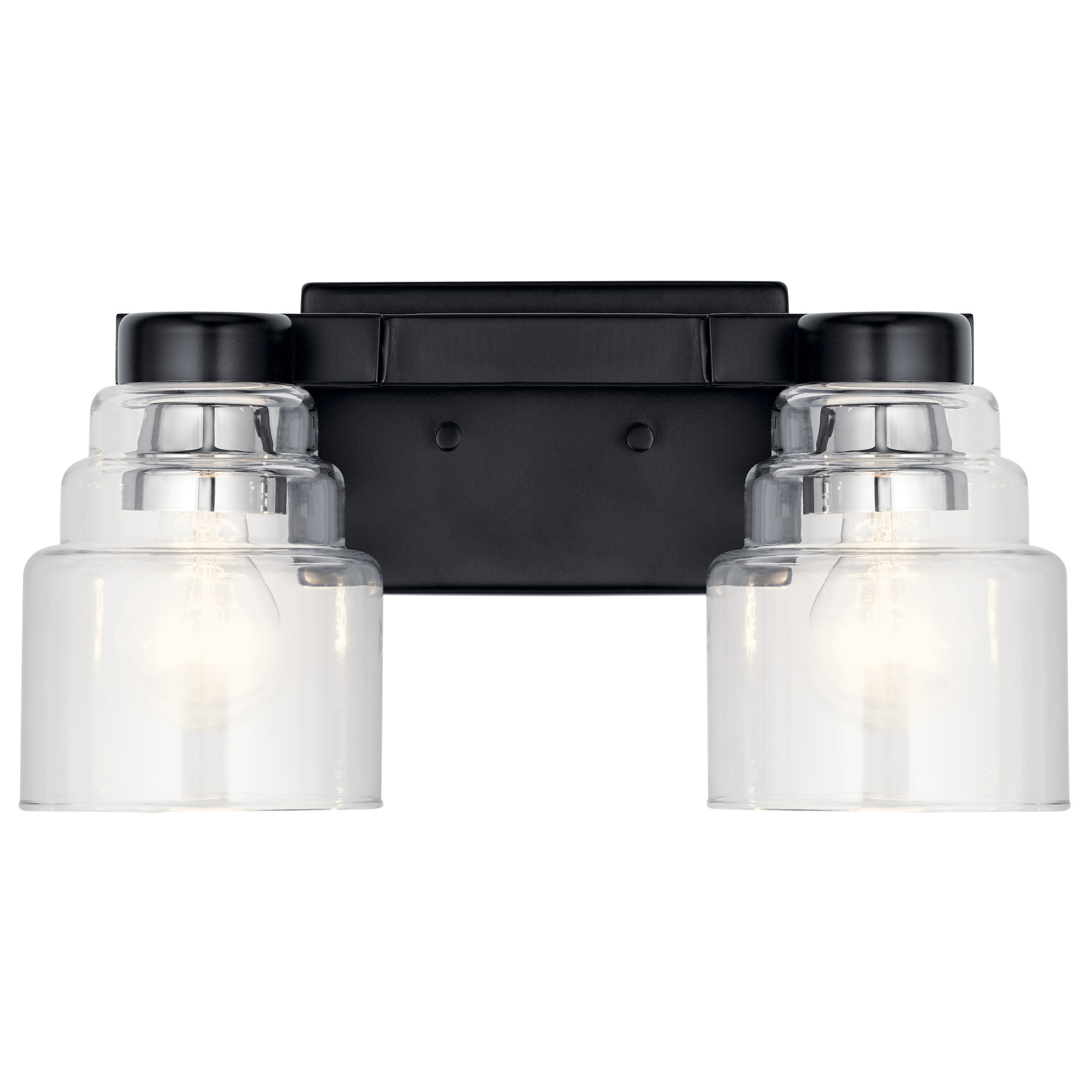 Kichler 55011 Vionnet 2 Light 15" Wide Bathroom Vanity Light Black Indoor Lighting Bathroom Fixtures Vanity Light