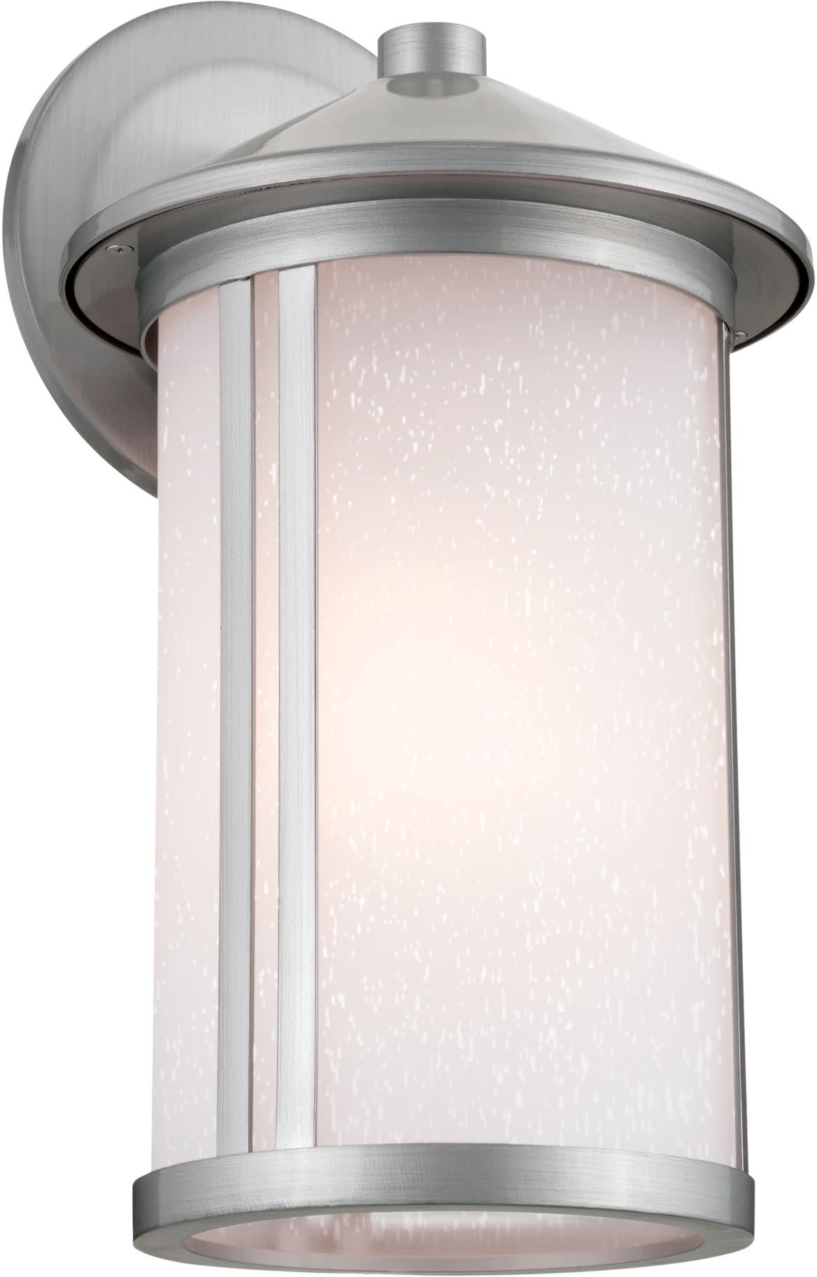 Photos - Floodlight / Street Light Kichler 59100 Lombard 17" Tall Outdoor Wall Sconce with Satin Etched Glass Shade Brushed Aluminum Outdoor Lighting Wall Scon 