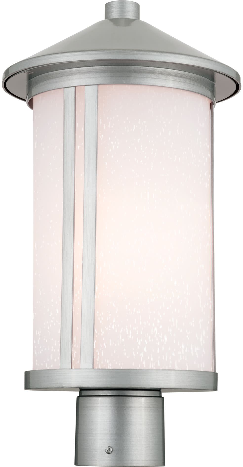Photos - Floodlight / Street Light Kichler 59101 Lombard 17" Tall Post Light with Satin Etched Glass Shade Brushed Aluminum Outdoor Lighting Post Lights Post M 
