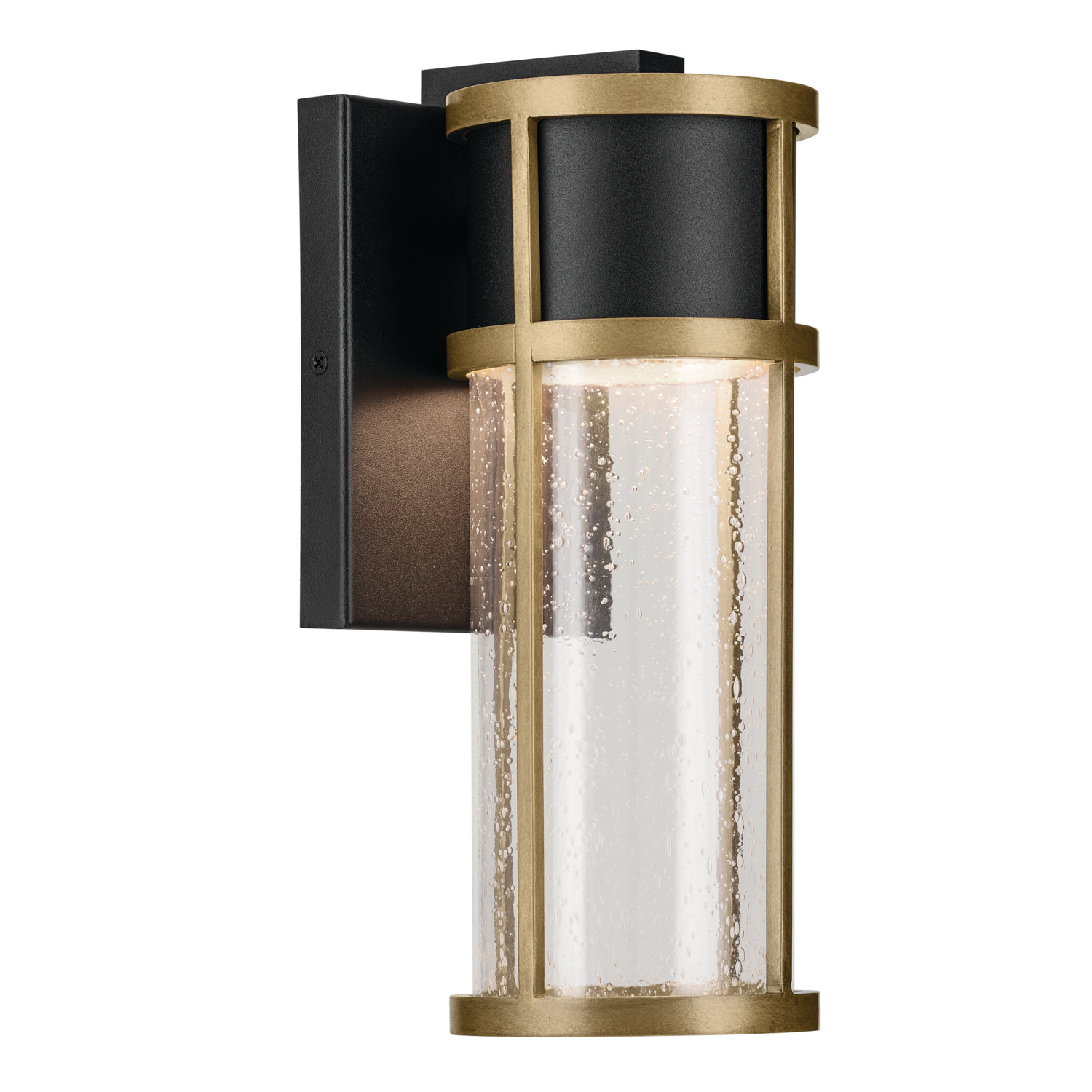 Photos - Floodlight / Street Light Kichler 59139 Camillo 12" Tall LED Wall Sconce with Seedy Glass Shade Textured Black Outdoor Lighting Wall Sconces 59139BKT 