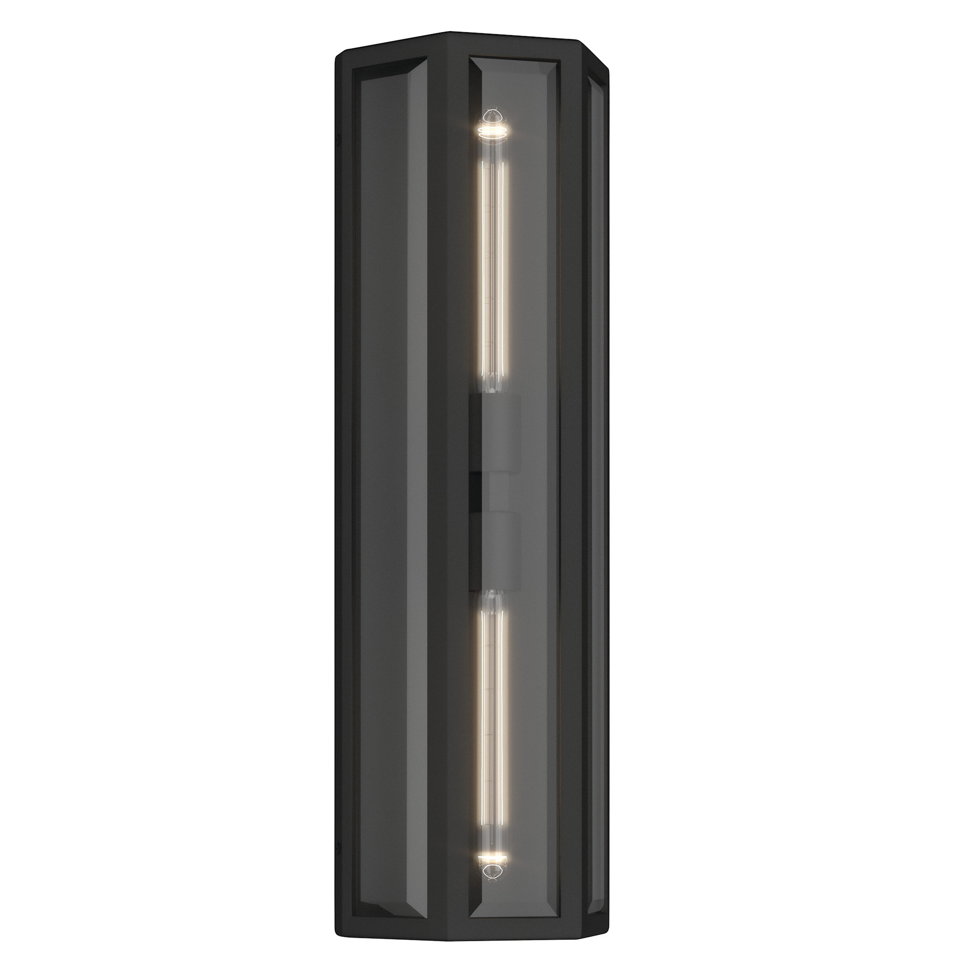 Photos - Floodlight / Street Light Kichler 59216 Berens 2 Light 24" Tall Outdoor Wall Sconce Textured Black Outdoor Lighting Wall Sconces 59216BKT 