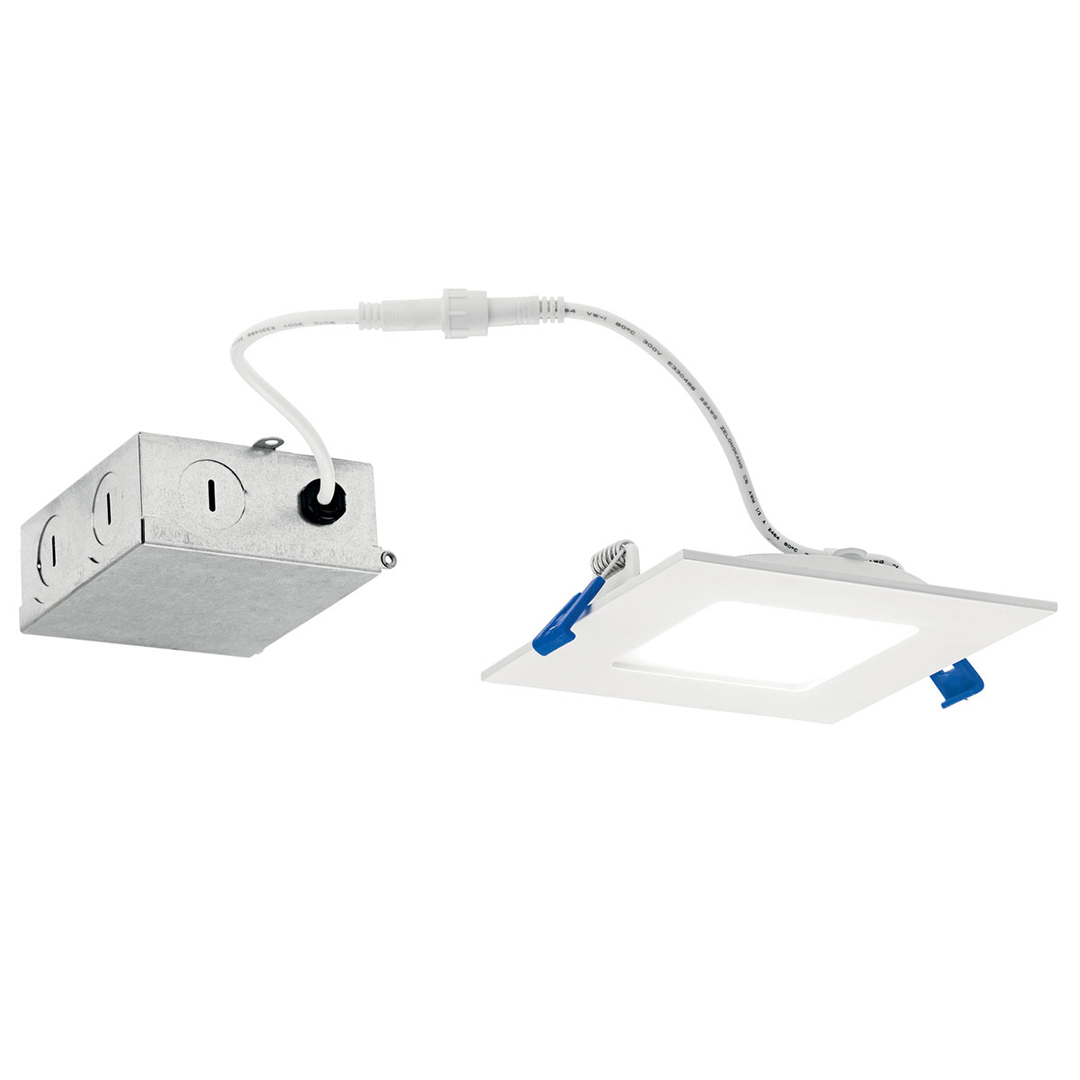 Photos - Chandelier / Lamp Kichler DLSL04S2790 LED Canless Recessed Light 4" Slim Square Recessed Trim - IC Rated - 2700K Textured White Recessed Light