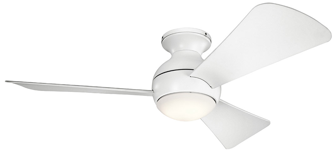 Photos - Fan Kichler 330151 Sola 44" 3 Blade Hugger LED Indoor / Outdoor Ceiling  Matte White s Ceiling s Outdoor Ceiling s 3 