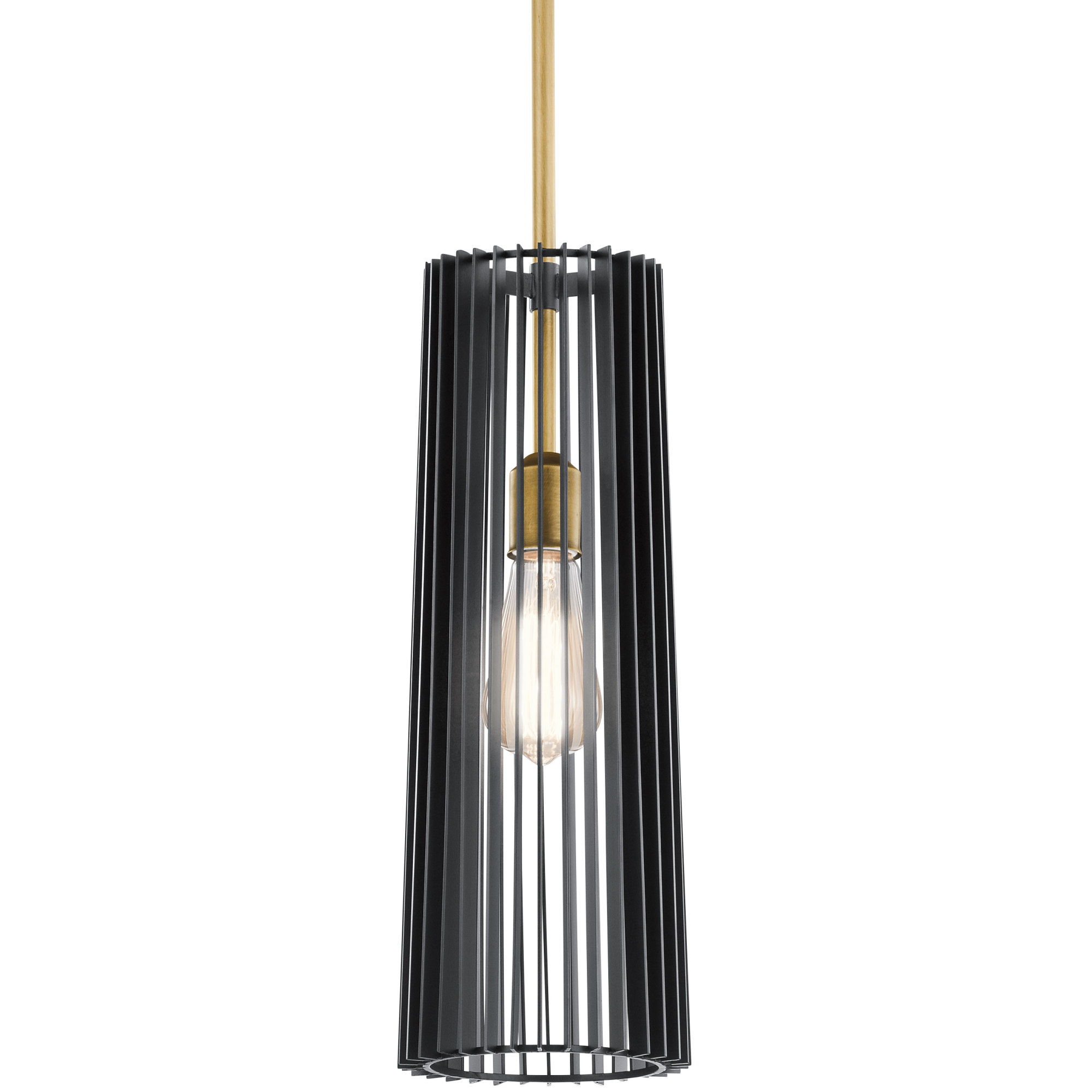 Photos - Chandelier / Lamp Kichler 44169 Linara Single Light 6" Wide Mini Pendant Black Indoor Lighting Pendants 44169BK 