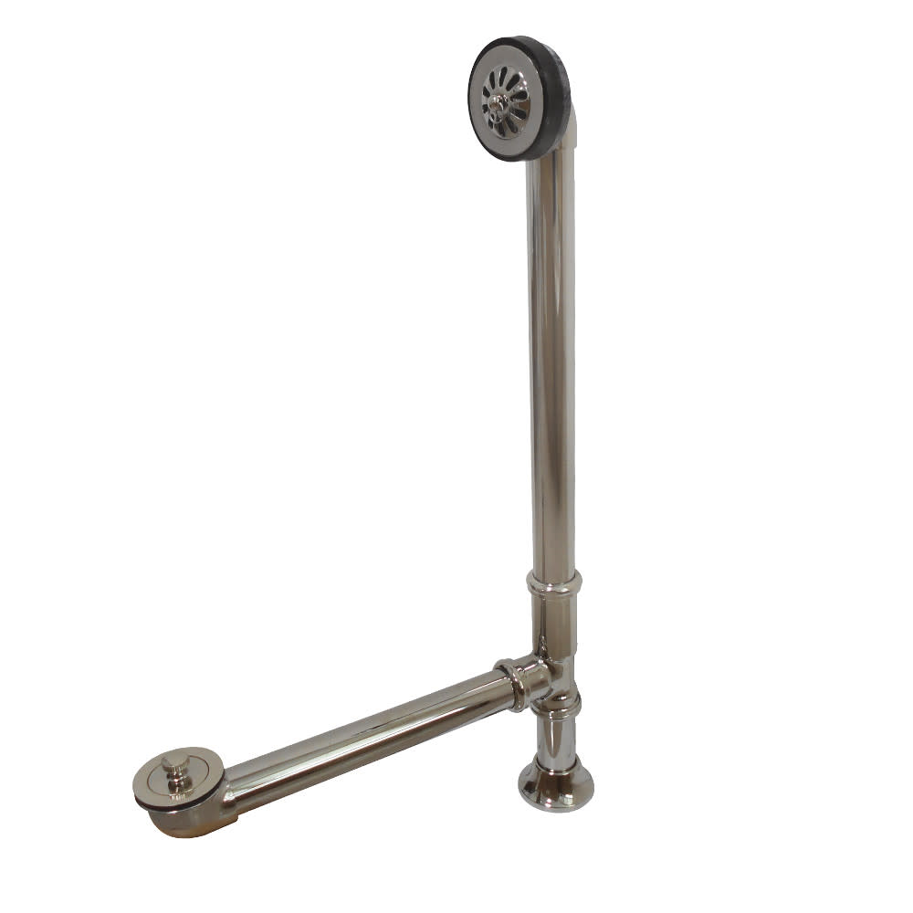 Photos - Pipe Trap Kingston Brass CC208 Vintage Tub Drain Kit - with Overflow Polished Nickel Bath and Shower Accessories Bathtub Components Tu 