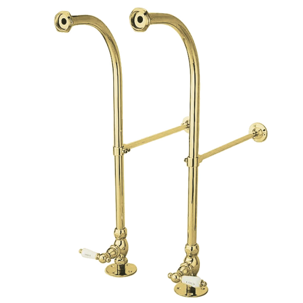 Photos - Shower Trap / Waste Kingston Brass CC45.HCL Rigid Freestand Supplies with Stops Polished Brass Valves Straight Stop Valves Free Standing CC452HC