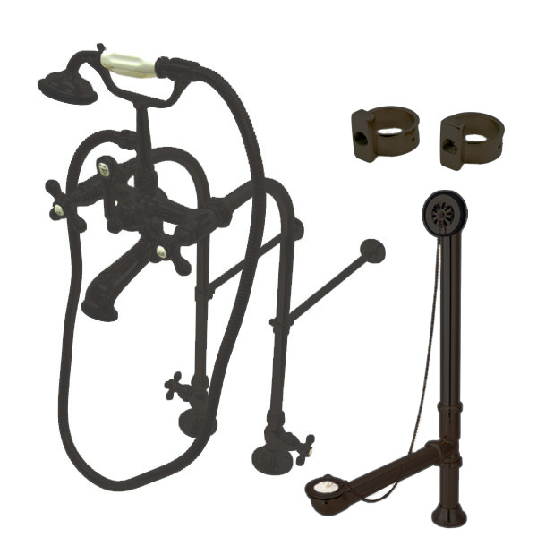 Photos - Shower System Kingston Brass CCK517.AX Vintage Tub and Shower Trim Package with Shower Head Oil Rubbed Bronze Showers Tub and Shower Tradi 
