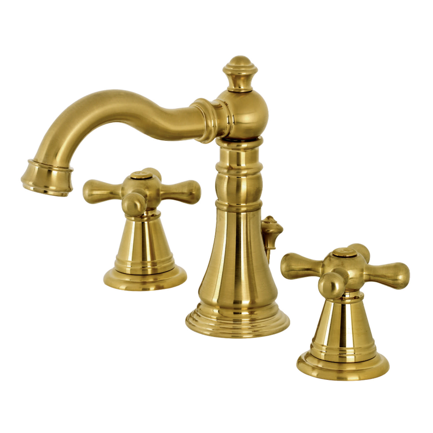 Photos - Tap Kingston Brass FSC197.AAX American Classic 1.2 GPM Widespread Bathroom Faucet with Pop-Up Drain Assembly Brushed Brass Fauce 