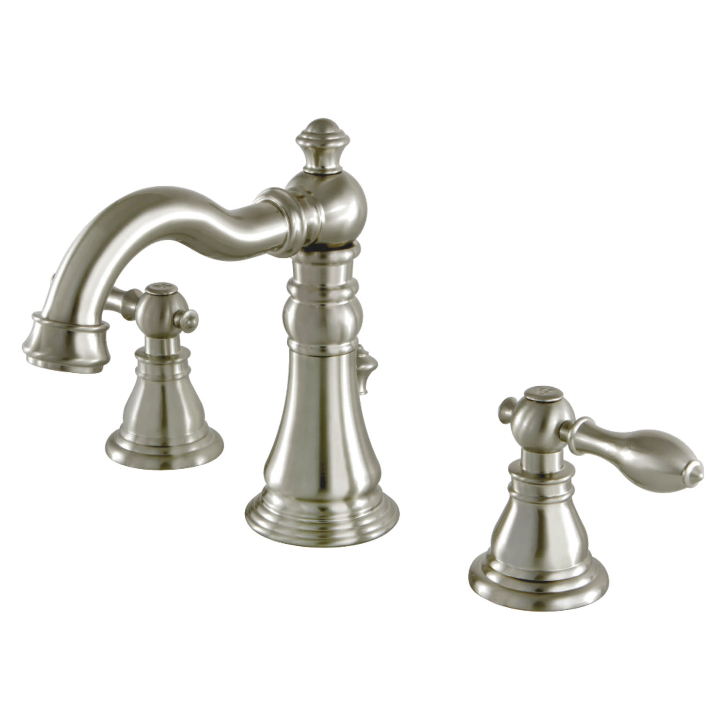Photos - Tap Kingston Brass FSC197.ACL American Classic 1.2 GPM Widespread Bathroom Faucet with Pop-Up Drain Assembly Brushed Nickel Fauc 