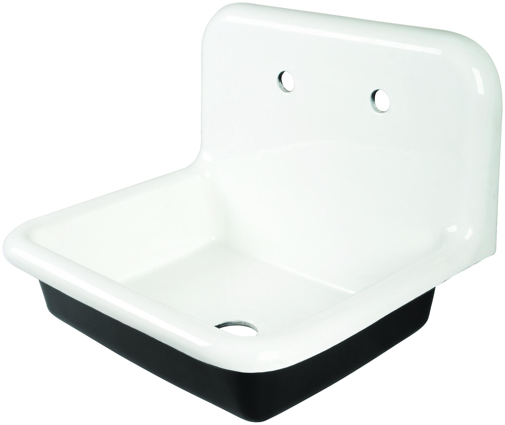 Photos - Kitchen Sink Kingston Brass GCLWS242019 Petra Galley 24" Wall Mounted Single Basin Cast Iron Utility Sink White Sinks Utility Sinks 