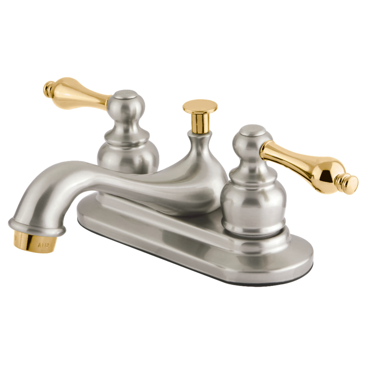 Photos - Tap Kingston Brass GKB60.AL Restoration 1.2 GPM Centerset Bathroom Faucet with Pop-Up Drain Assembly Brushed Nickel / Polished B 