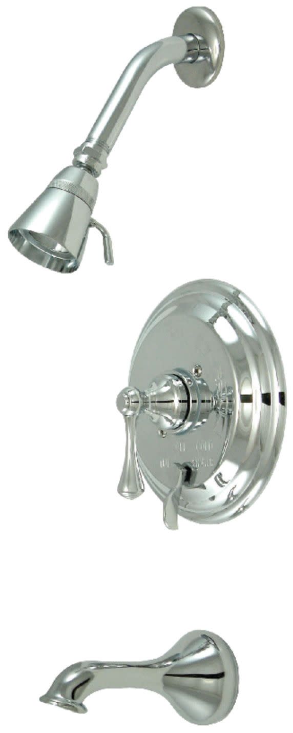 Kingston Brass KB363.0BL Tub and Shower Trim Package with 1.8 GPM Multi Function Shower Head Polished Chrome Showers Tub and Shower Pressure Balanced
