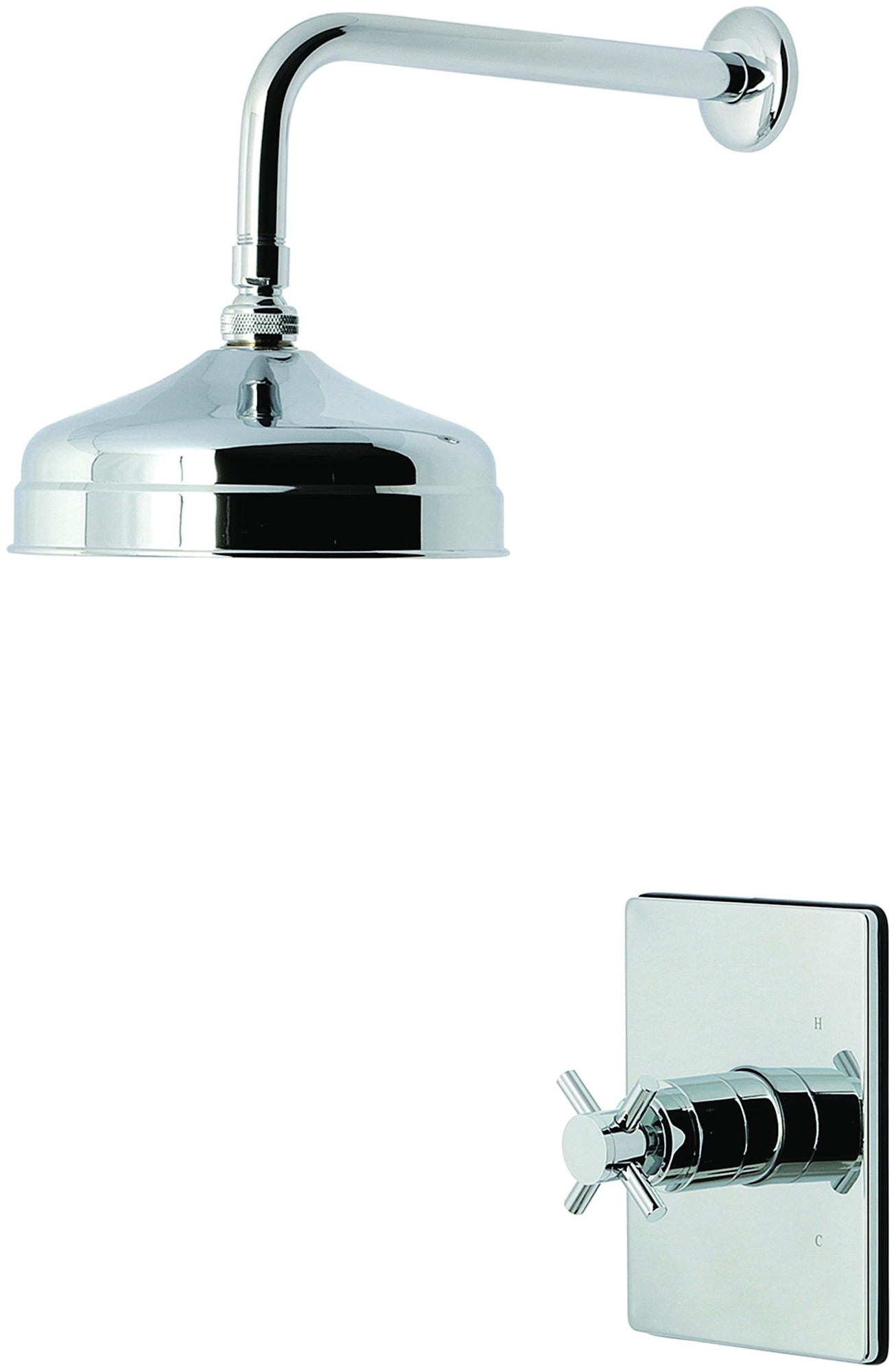 Kingston Brass KB634.DXSO Concord Shower Only Trim Package with 1.8 GPM Single Function Shower Head Polished Chrome Showers Shower Only Pressure