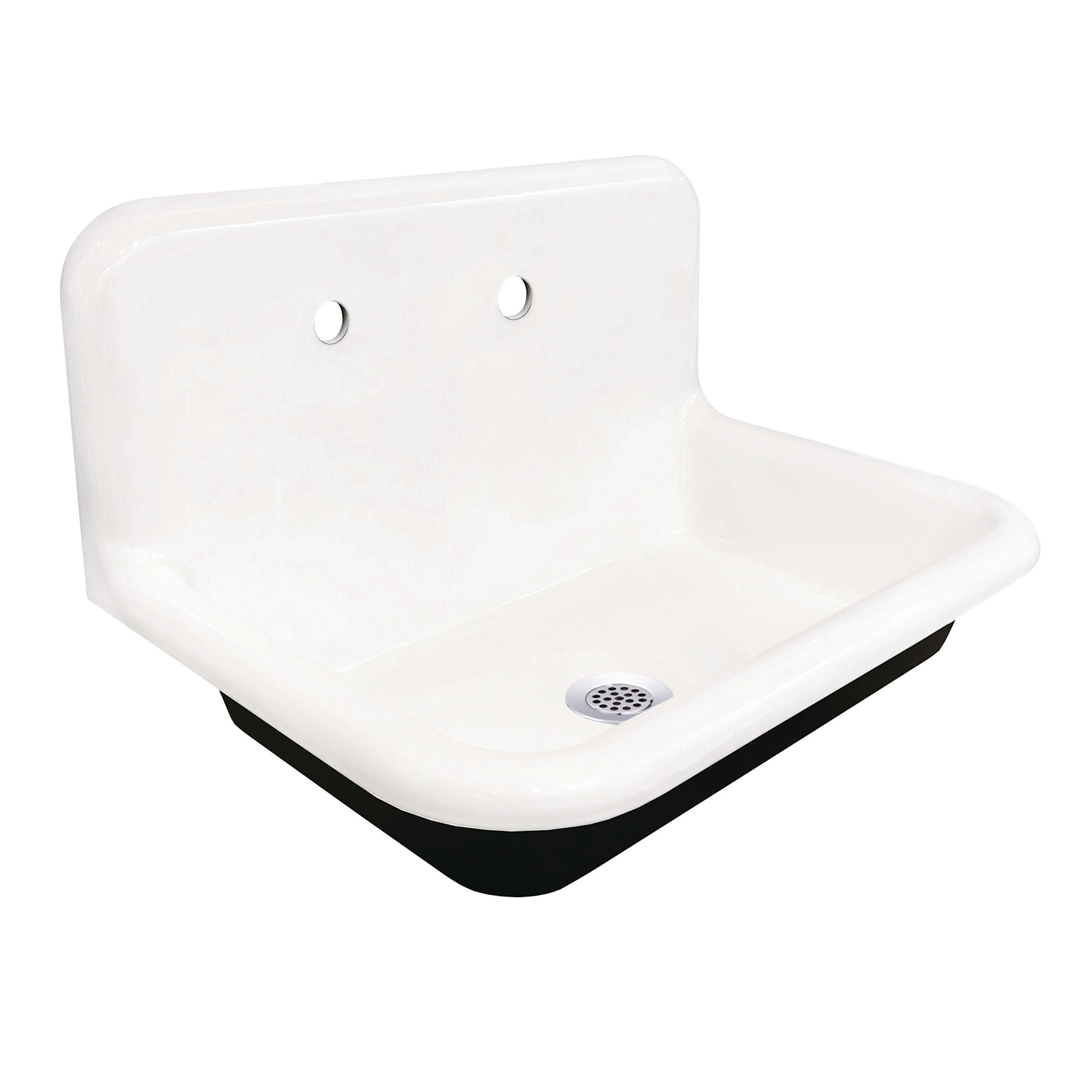 Photos - Kitchen Sink Kingston Brass KGCLWS302019 Towne 30" Wall Mounted Single Basin Cast Iron Utility Sink White / Polished Chrome Sinks Utility 