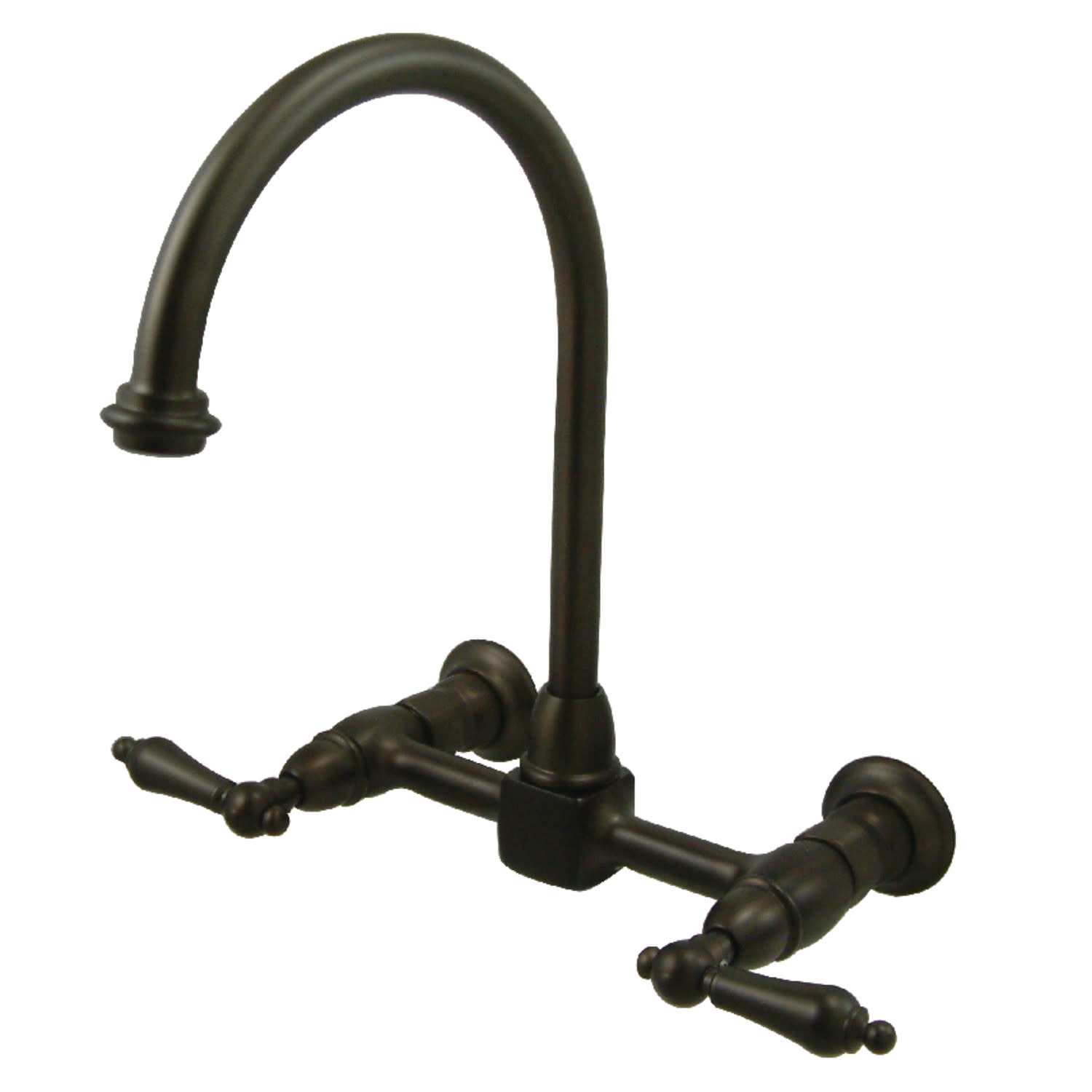 Photos - Tap Kingston Brass KS129AL 1.8 GPM Widespread Bridge Kitchen Faucet - Includes Escutcheon Oil Rubbed Bronze Faucet Kitchen Doubl 
