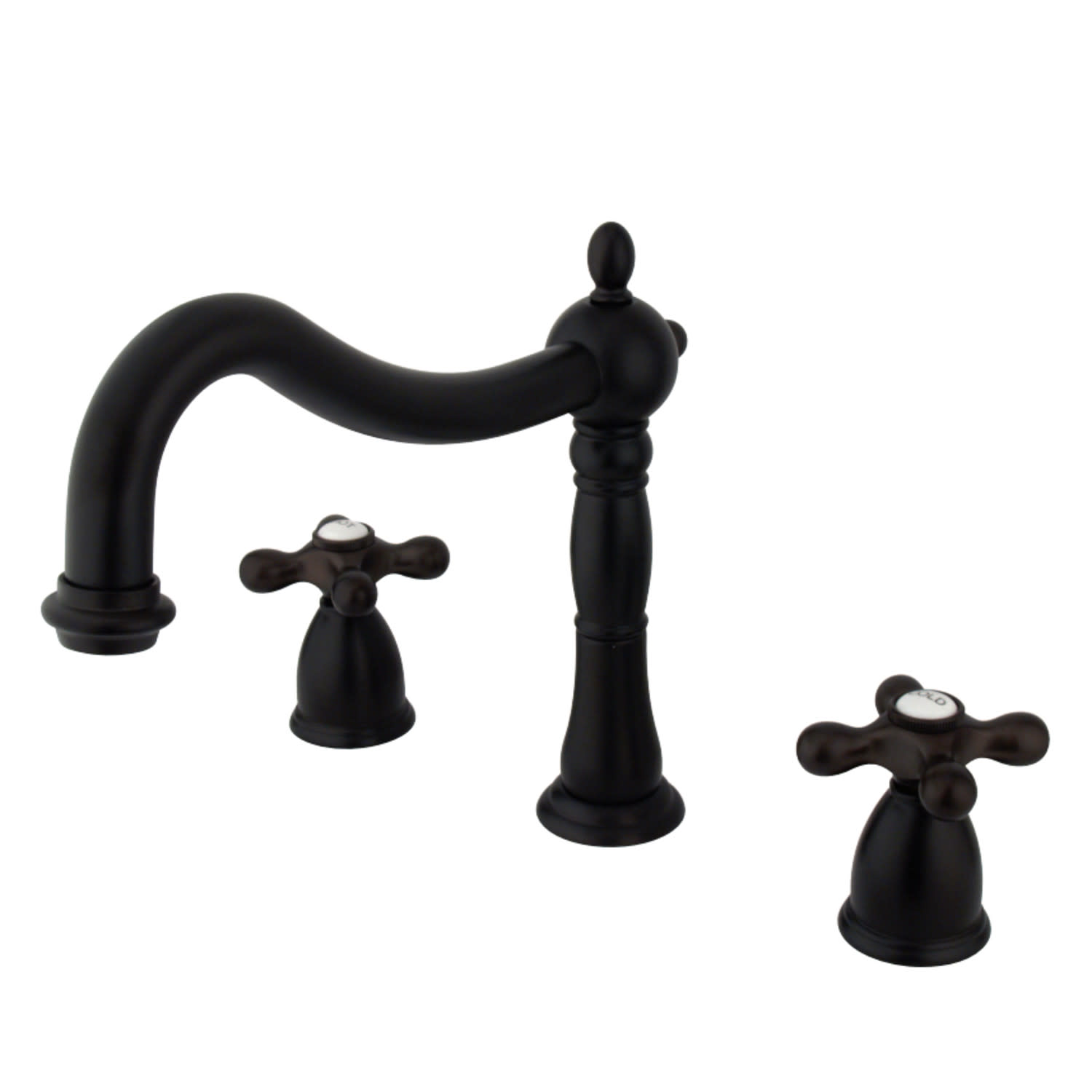 Photos - Tap Kingston Brass KS134.AX Heritage Deck Mounted Roman Tub Filler Oil Rubbed Bronze Faucet Roman Tub Double Handle KS1345AX 
