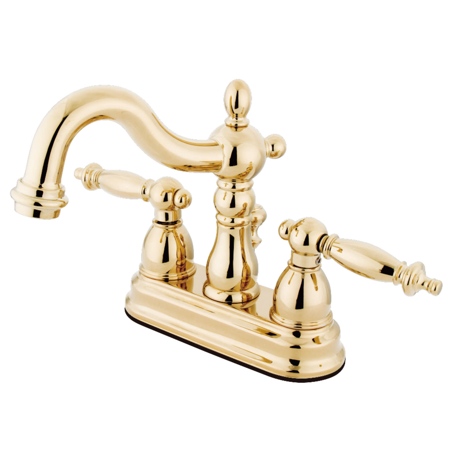 Photos - Tap Kingston Brass KS160.TL Heritage 1.2 GPM Centerset Bathroom Faucet with Pop-Up Drain Assembly Polished Brass Faucet Bathroom 