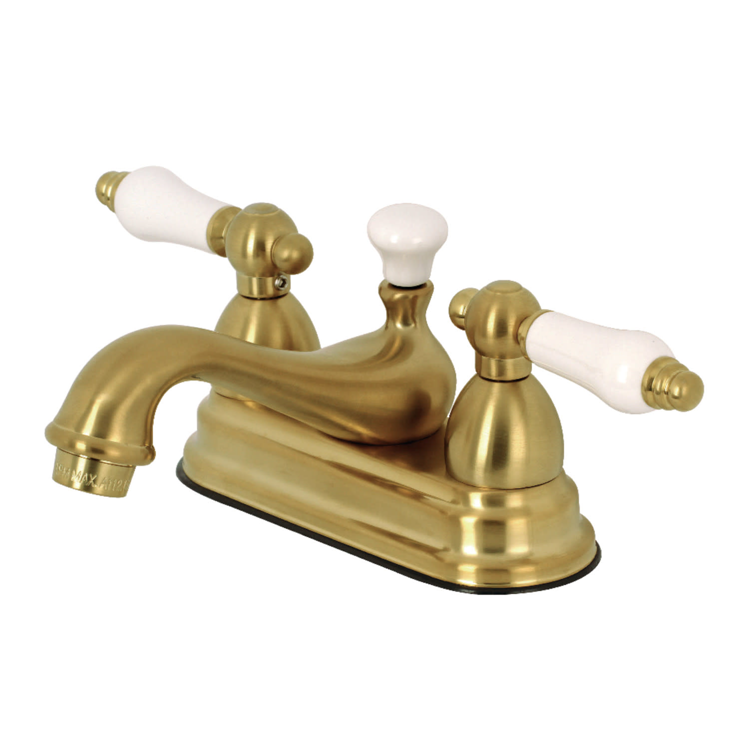 Photos - Tap Kingston Brass KS360.PL Restoration 1.2 GPM Centerset Bathroom Faucet with Pop-Up Drain Assembly Brushed Brass Faucet Bathro