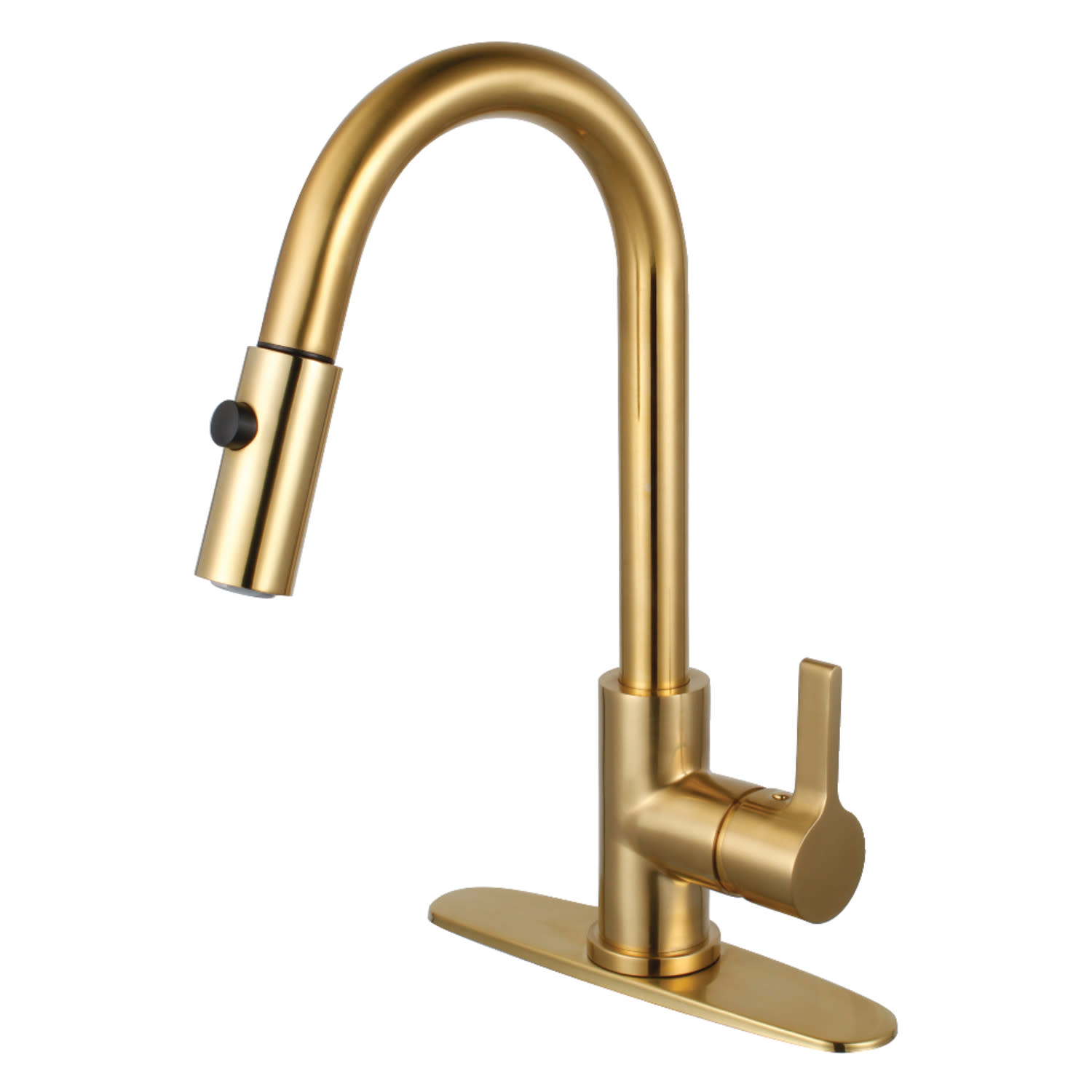Photos - Tap Kingston Brass LS878.CTL Continental 1.8 GPM Single Hole Pull Down Kitchen Faucet Brushed Brass Faucet Kitchen Single Handle 