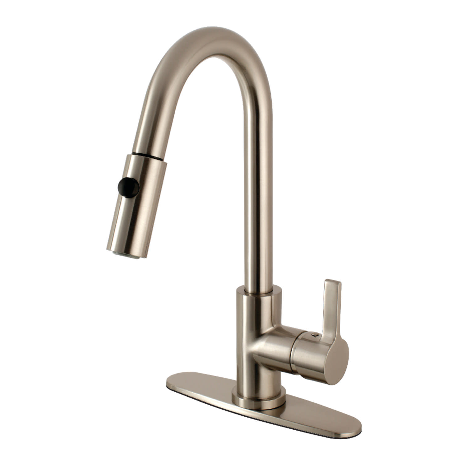 Photos - Tap Kingston Brass LS878.CTL Continental 1.8 GPM Single Hole Pull Down Kitchen Faucet Brushed Nickel Faucet Kitchen Single Handl 
